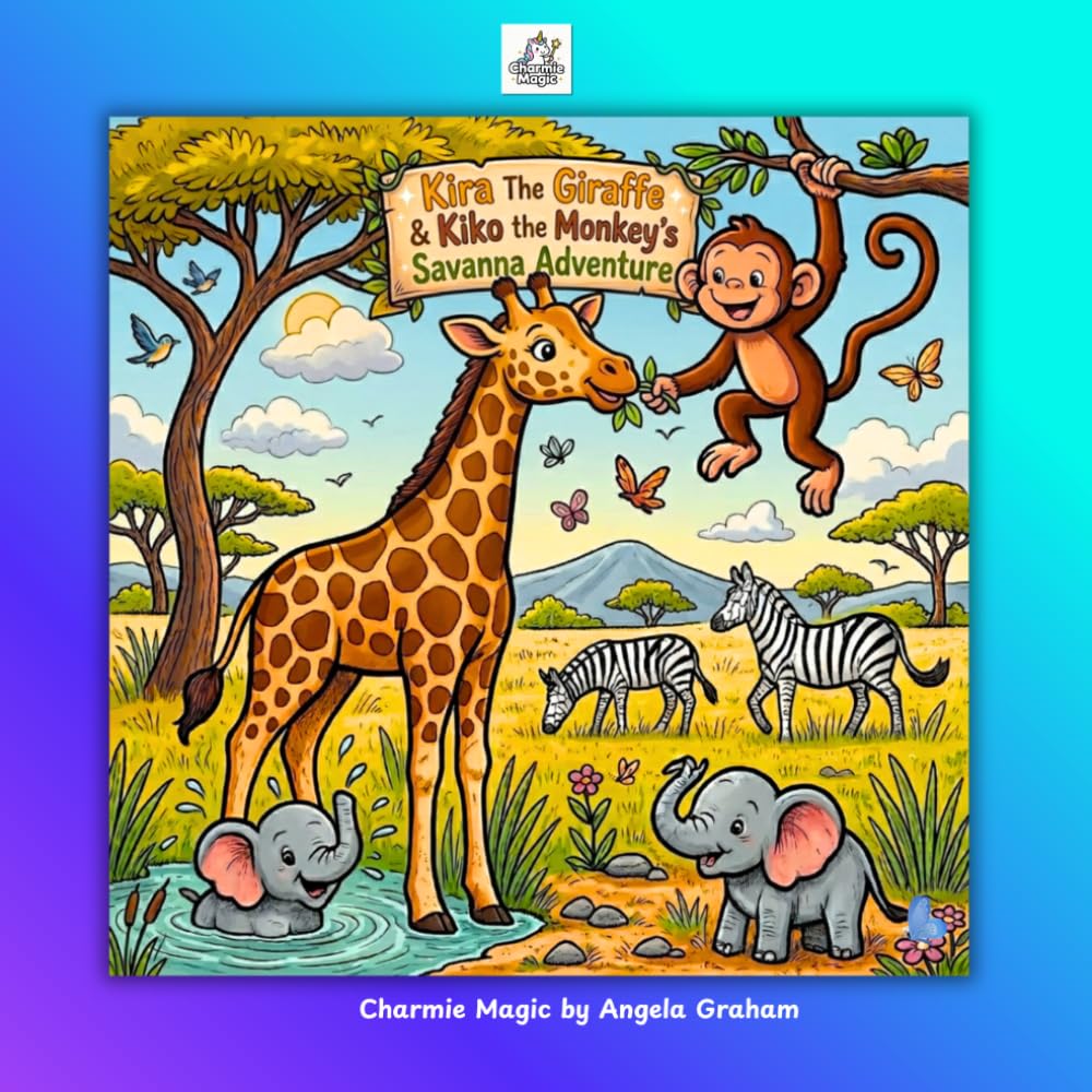 Kira The Giraffe & Kiko The Monkey's Savanna Adventure: A Fun African Animal Coloring Book for Kids Featuring Safari Animals Savanna Scenes