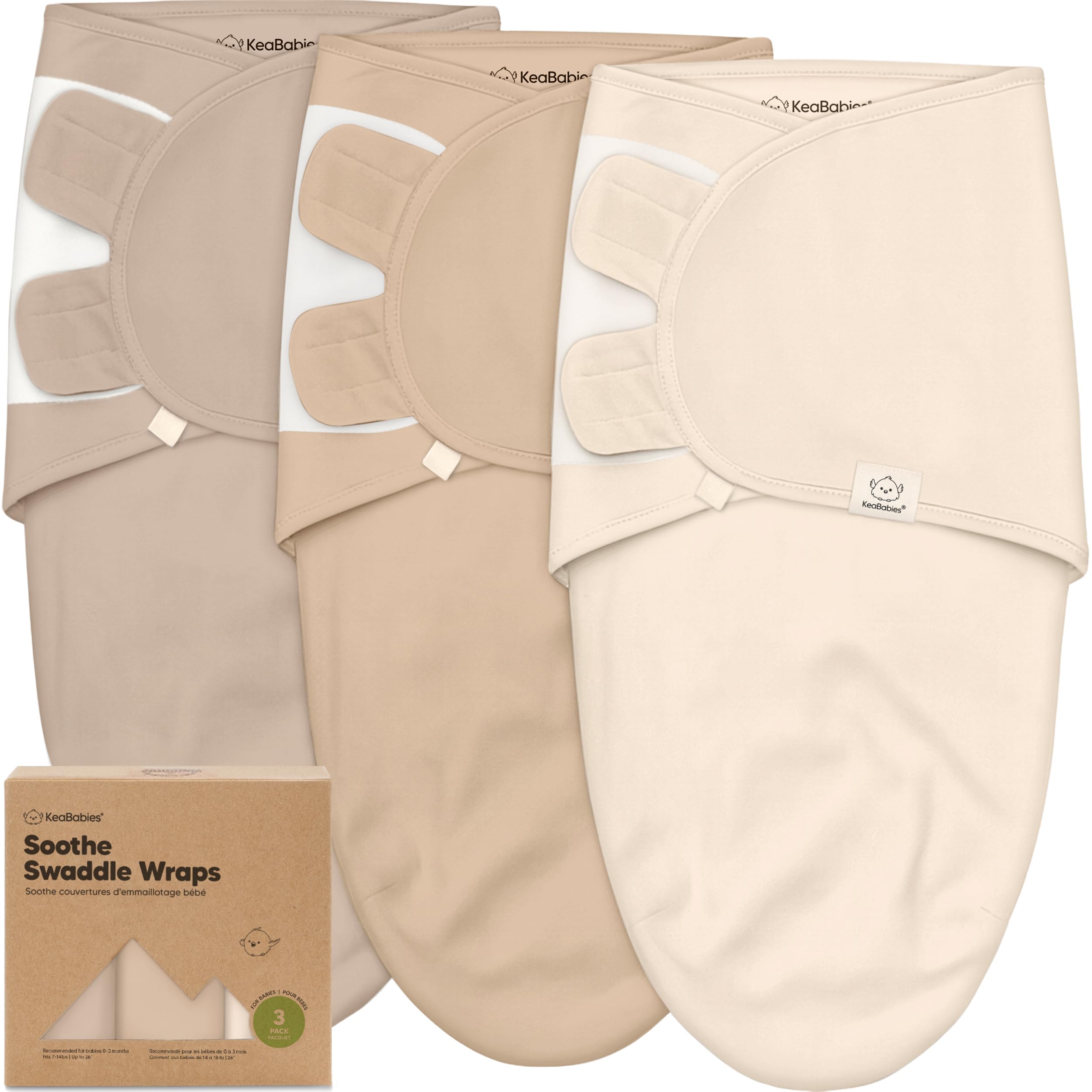 3-Pack Organic Baby Swaddle Sleep Sacks - Swaddles for Newborns, Infant 0-3 Months, Baby Girls, Boys, Soft & Snug Newborn Sleep Sack, Nursery