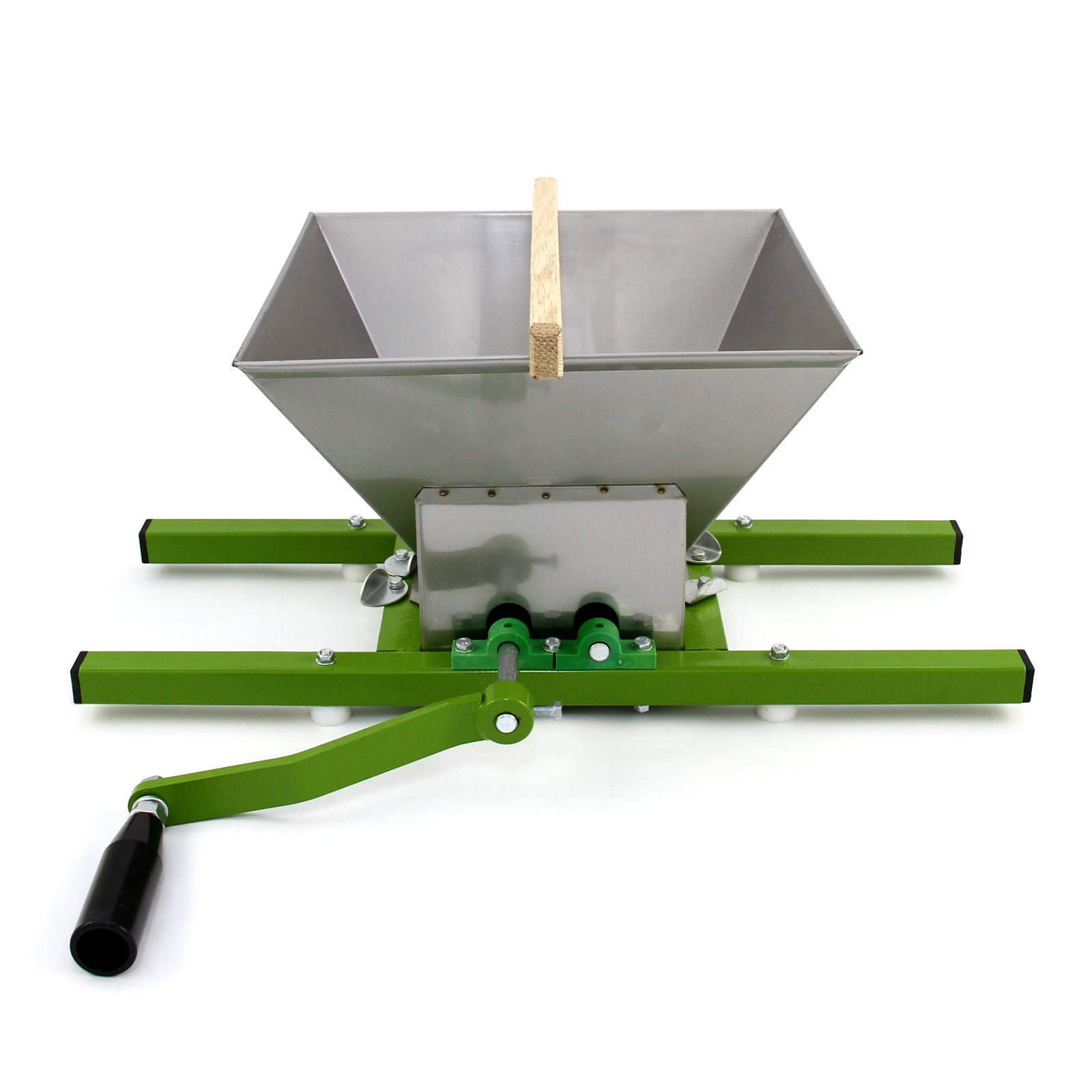 Trituradora de Frutas Portátil con Manivela 7 Litros| Soportes Laterales | Cuchillas de Acero Inoxidable | Zumos Jugos Sidra, Vino | Uso Doméstico y Comercial | Desmenuzadora Manual Pulpero