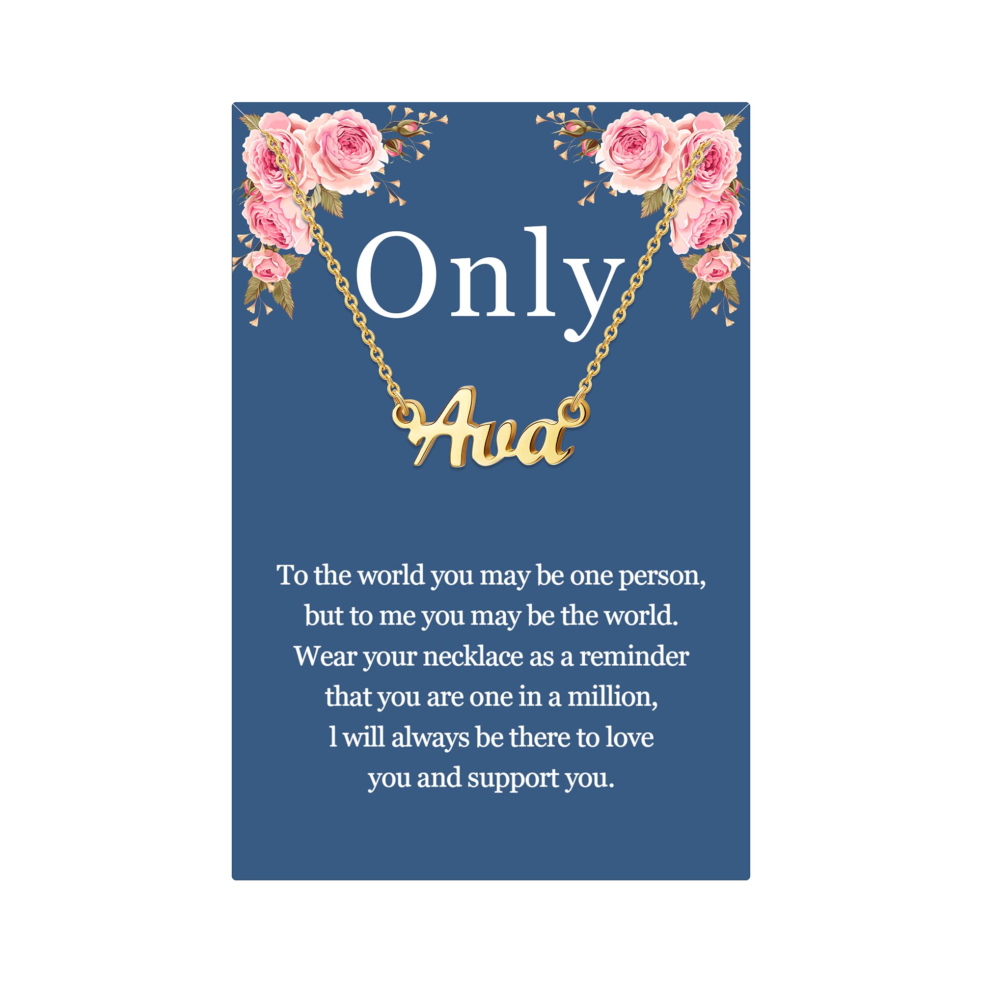 SANNYRAName Necklace Personalized, 18K Gold Plated Silver-plated Customized Nameplate Necklaces Jewelry Gifts for Women