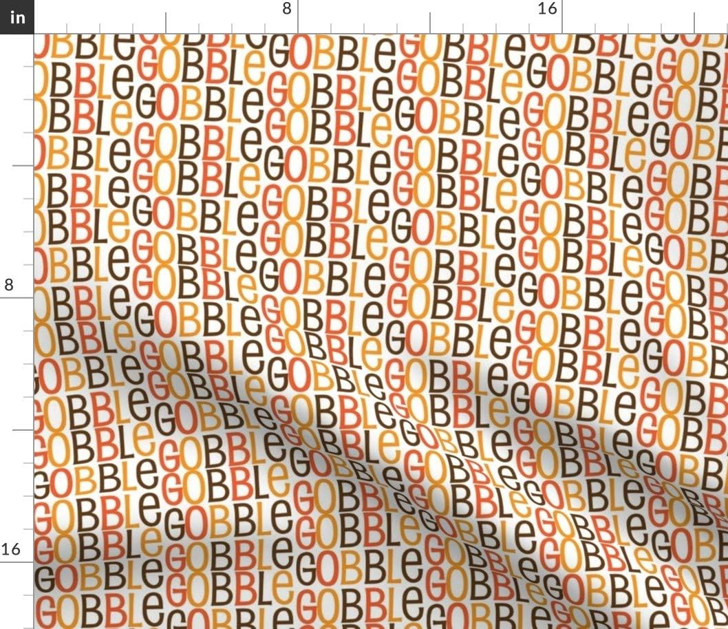Spoonflower Fabric - Funny Thanksgiving Turkey Pattern Christmas Football Kids Fall Autumn Printed on Petal Signature Cotton Fabric by The Yard - Sewing Quilting Apparel Crafts Decor