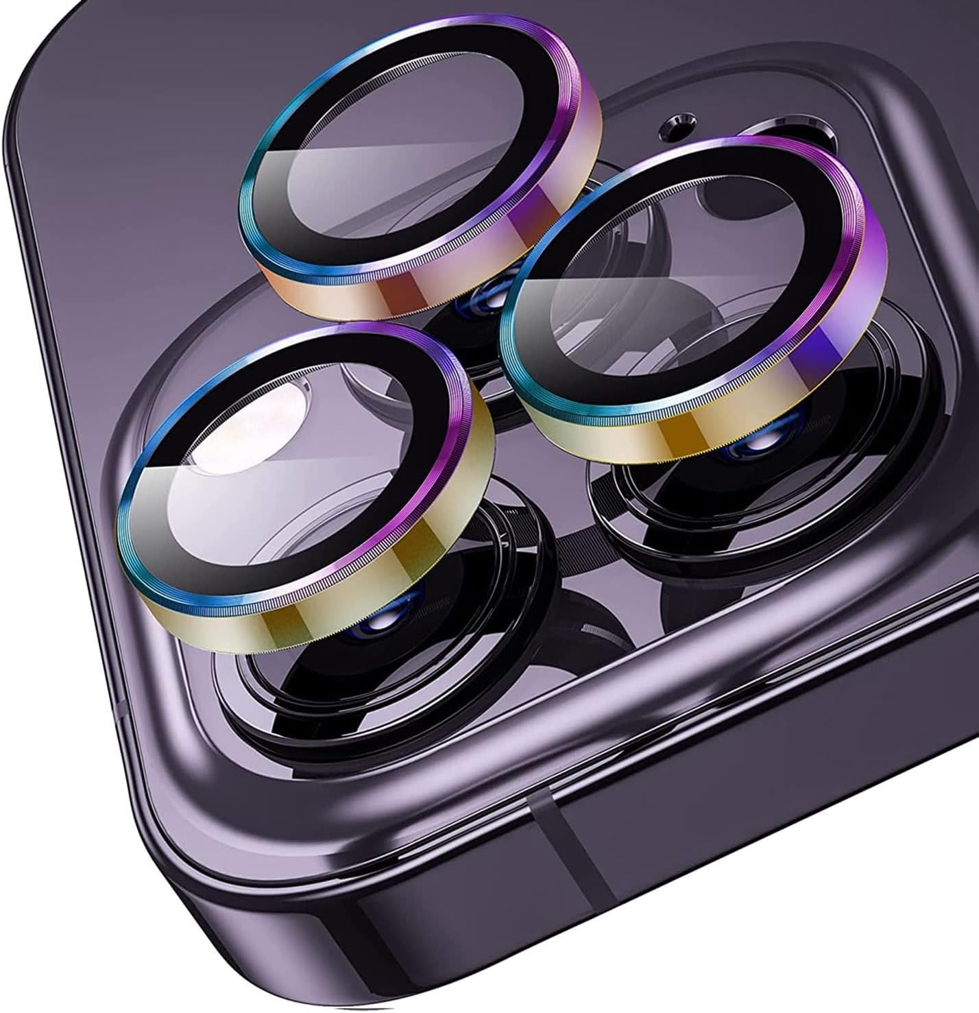 Midkart Aluminum Alloy Camera Lens Tempered Glass Compatible with iPhone 14 Pro (6.1 inch) / iPhone 14 Pro Max (6.7 inch) Metal Ring Anti-Scratch Bubble-Free Camera Lens Protector, Rainbow (B0CNYP82SG) Amazon Price History, Amazon Price Tracker