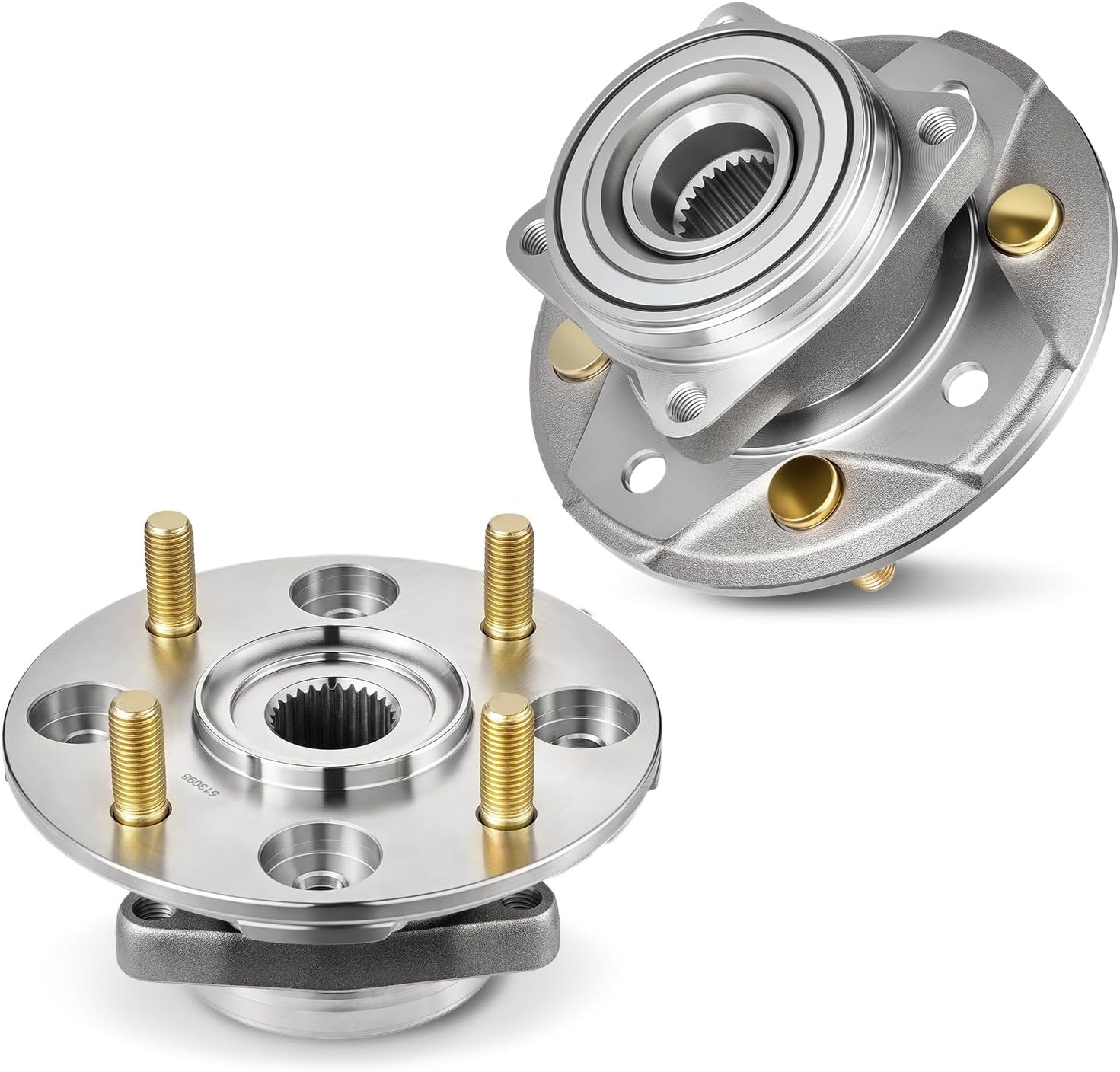 513098 Front Wheel Bearing and Hub Assembly Compatible with Acura CL 1998-1999 L4 2.3L GAS, Compatible with Honda Accord 1990-1997 L4 2.2L GAS, 4-Lug 2PCS