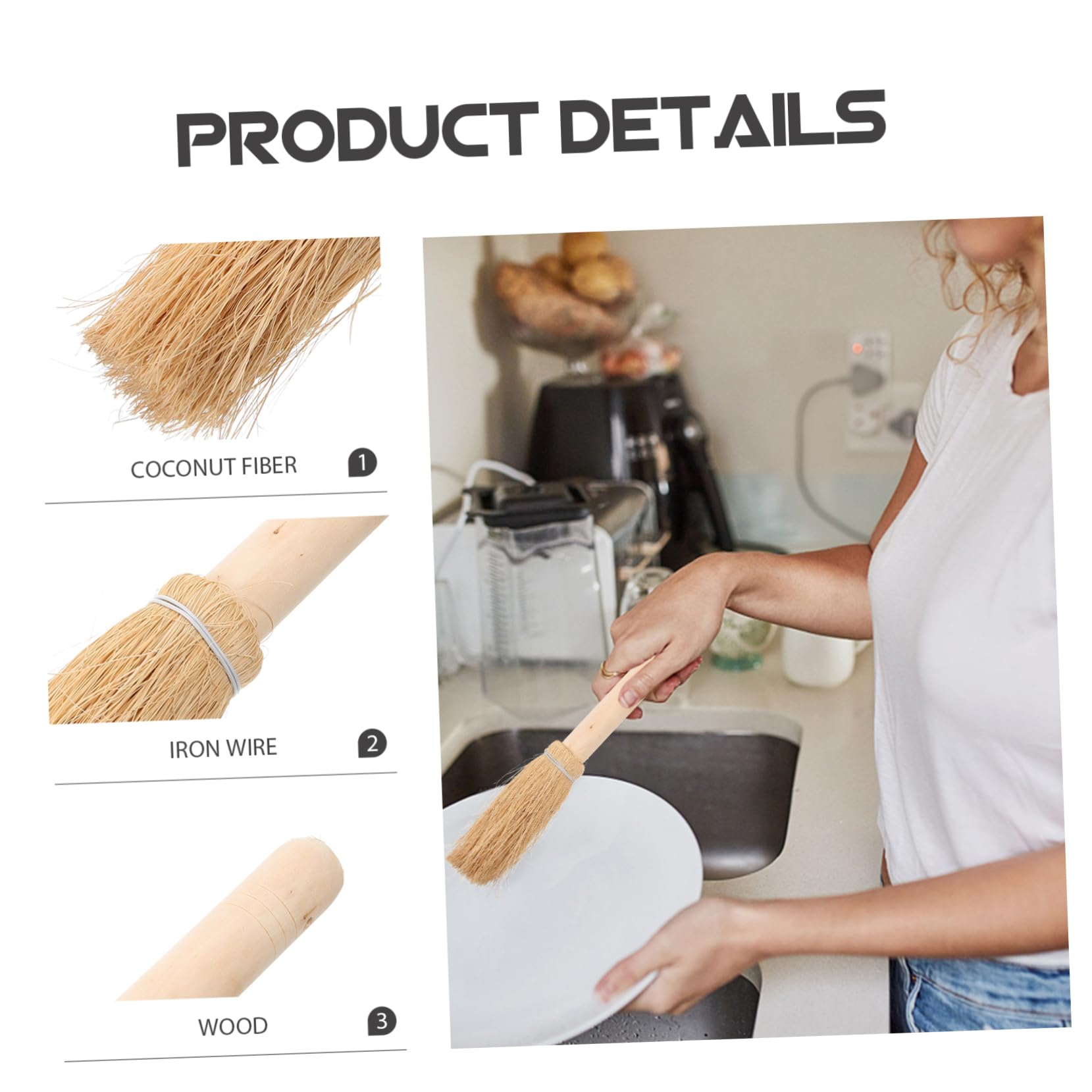 10pièces Brosse De Nettoyage De Vaisselle Naturel Brosse à Main pour Récurer Casseroles Et Assiettes Accessoires De Cuisine