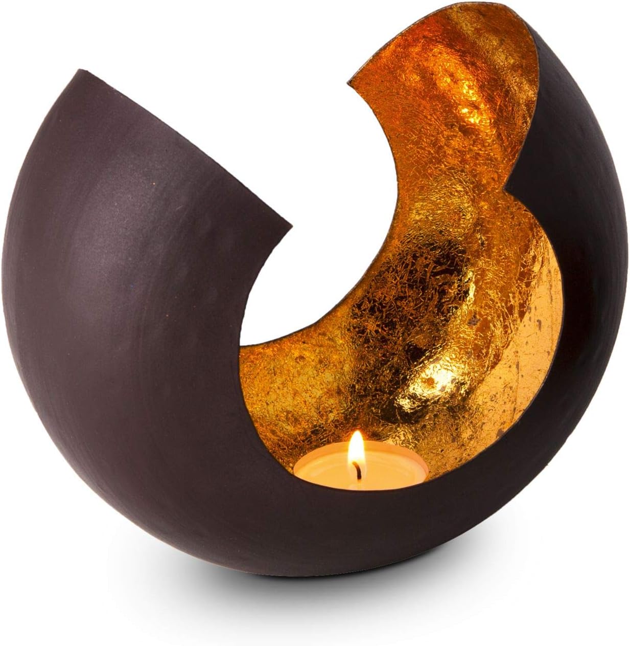 ROMINOX gift item tealight holder// sacral with gold foil lining, Christmas, barbecue, Valentine's Day, Mother's Day; dimensions: (large - 18 x 11 x 15 cm)