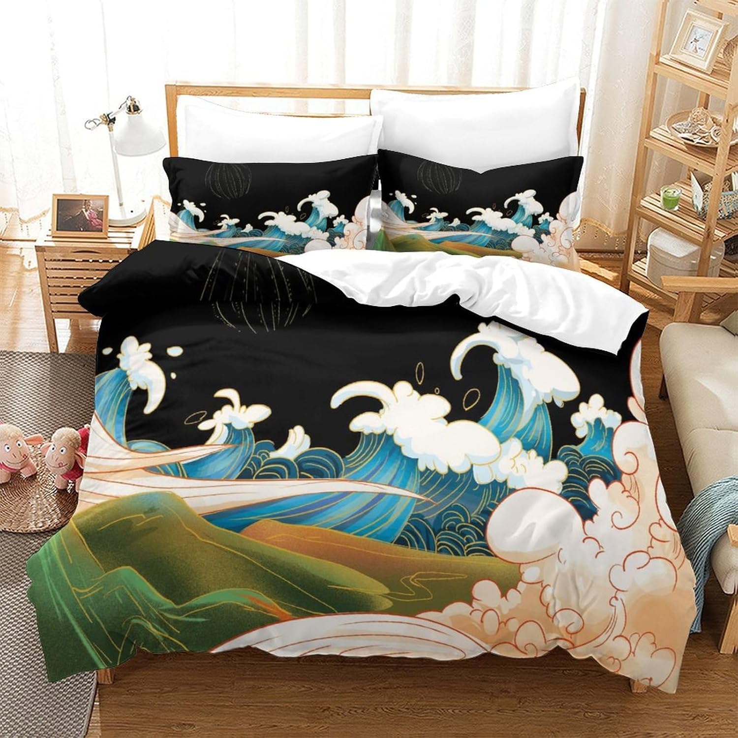 Parure de lit housse de couette 200x200 impression 3D polyester