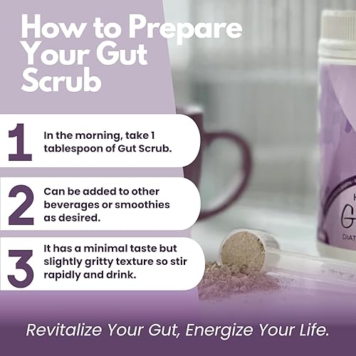 Miniatura 4 de Happy Bum Exfoliante intestinal  Tierra de diatomeas de grado alimenticio para humanos  Polvo mineral que apoya la salud intestinal, alivio de la