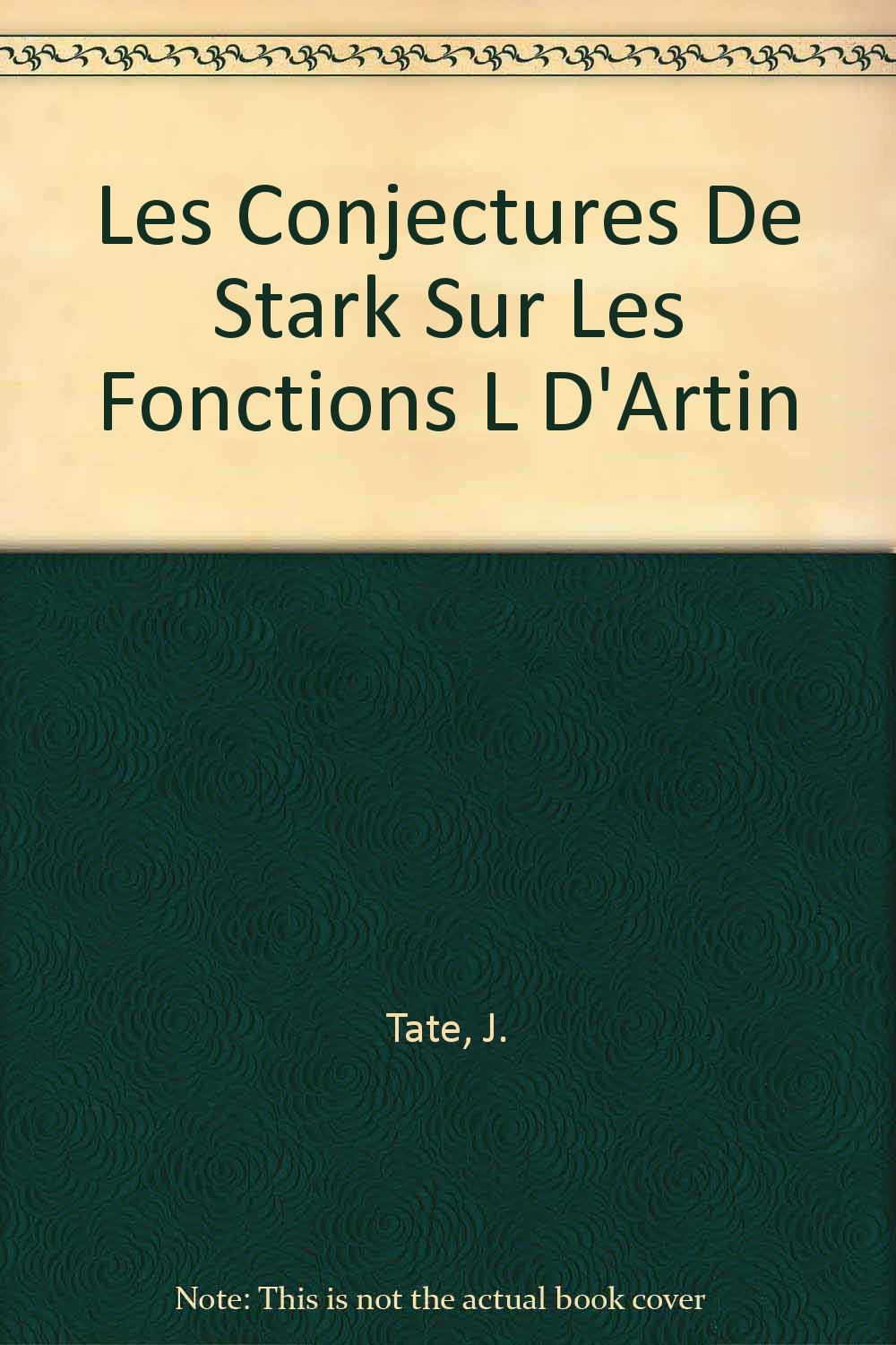 Les Conjectures De Stark Sur Les Fonctions L D*artin