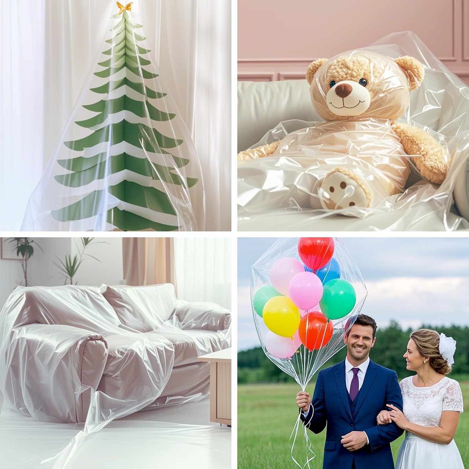 2 Pack Balloon Bags 98 x 59 Inch Big Plastic Balloon Storage Bag Large Balloon Bags for Transport Carrying Packaging Storage Car Seat Luggage Suitcase Stroller Chair - Image 6