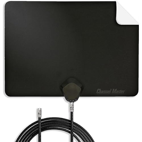 Channel Master FLATenna - Indoor Digital HDTV Antenna, 12' Coaxial Cable, Superior Reception Range & Signal Reliability, Supports 4K Smart TVs, OTA Broadcast & NextGen TV, Easy Install