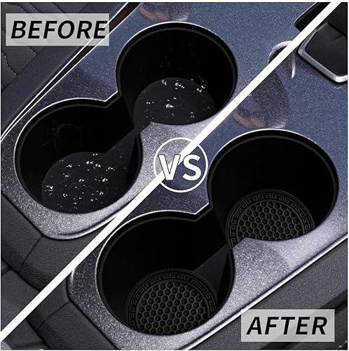 Miniatura 3 de Juego de 4 posavasos para automóvil, portavasos para automóvil, portavasos para automóvil, portavasos de PVC de 2.75 pulgadas, accesorios para el