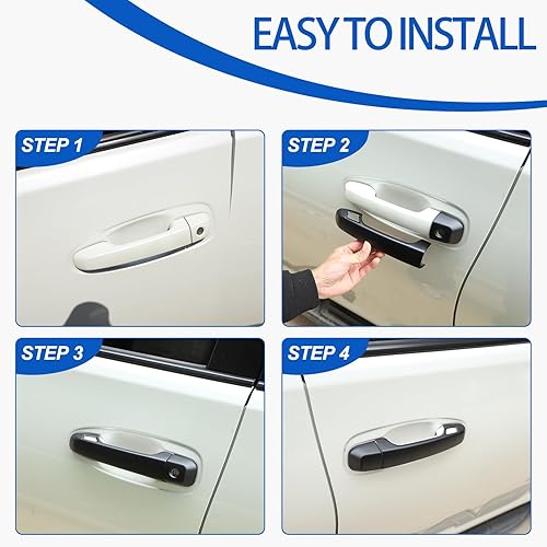 Miniatura 5 de Cubierta para manija de puerta de automóvil compatible con Toyota Land Cruiser Prado FJ150 150 2010-2019 ABS exterior de ABS protector de manija de