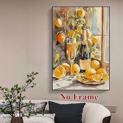 Miniatura 3 de Póster abstracto de limón con frutas amarillas, cuadro vintage de plantas, cócteles, bodegones, cocina, limoncello, italiano, arte de pared, 16 x 24