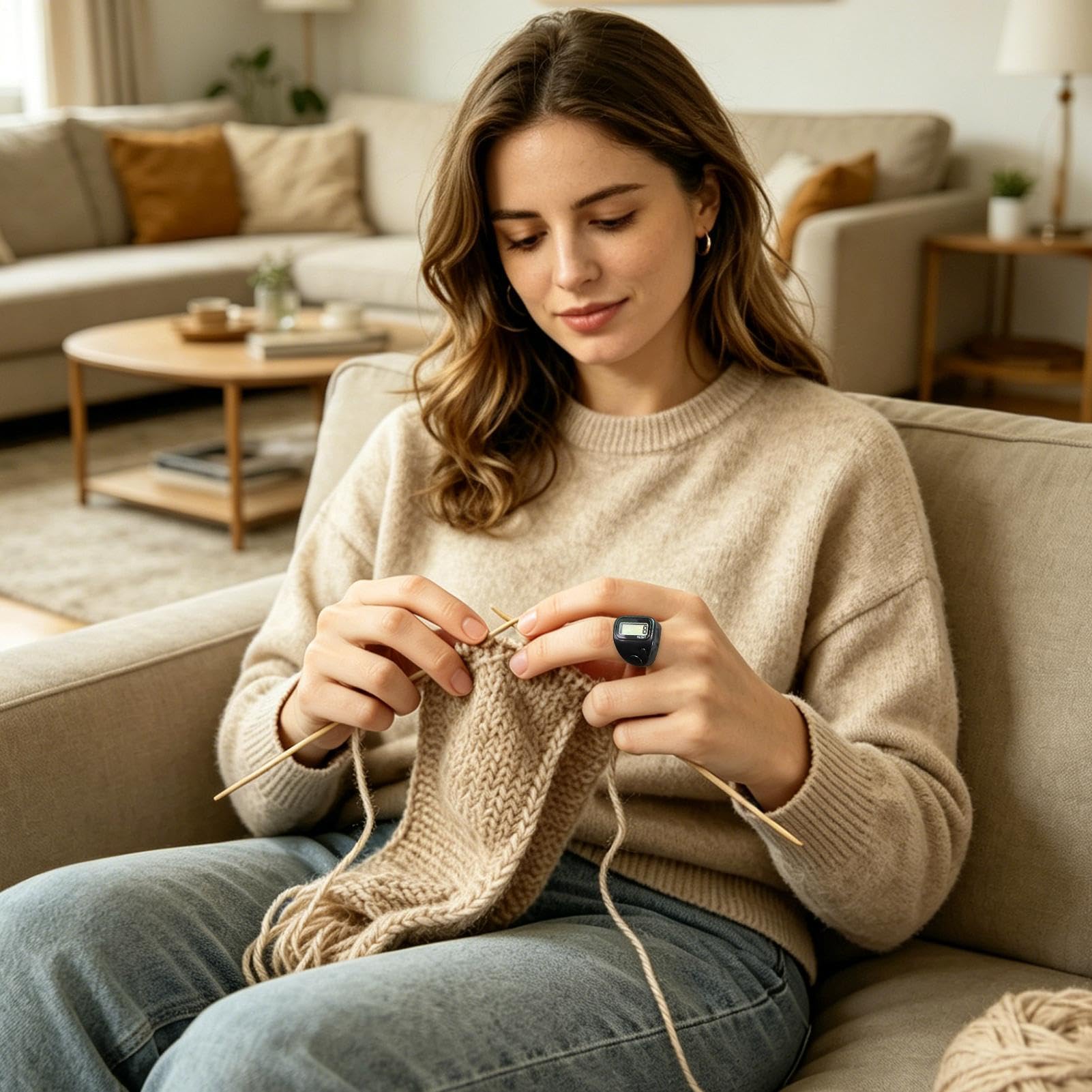 Finger Counter LCD Electronic Ring Clicker Counter Silent 5 Digit Tally Counter for Golf Sports Training Knitting