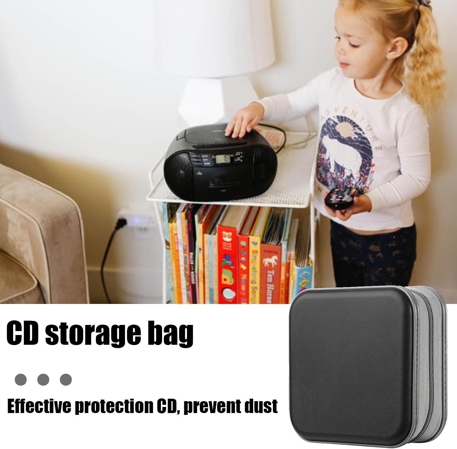 Torba do przechowywania płyt CD, DVD, do domu i samochodu, kolor czarny, pojemność 40 dysków