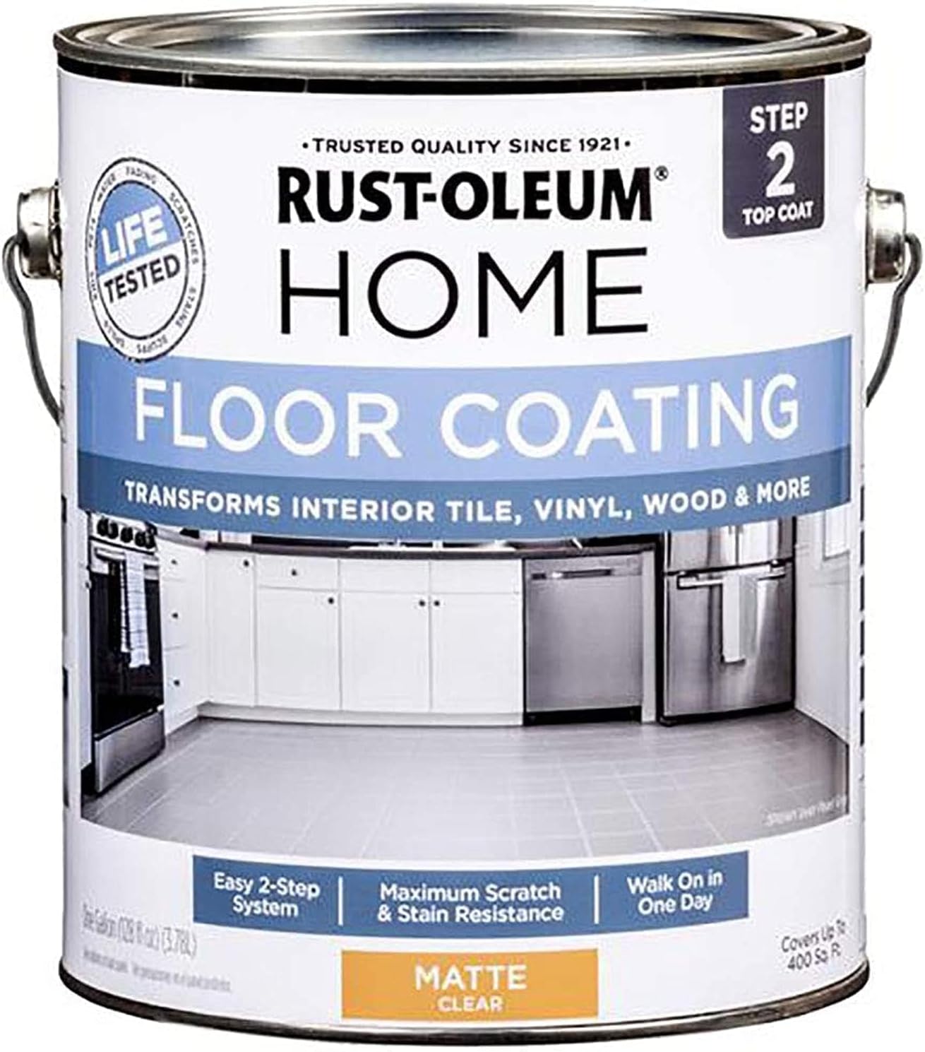 Rust-Oleum 358585 Floor Coating Top Coat Matte Clear Gal, 1 Gallon (Pack of 1)