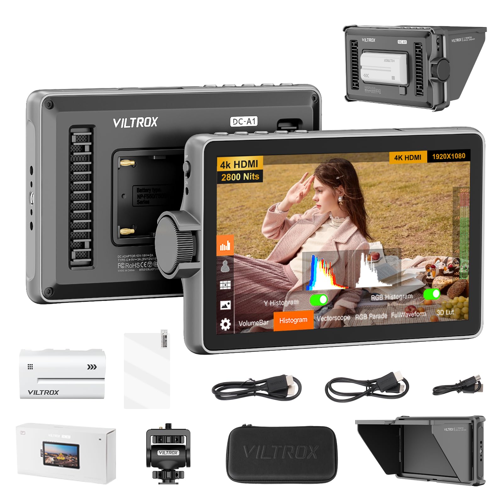 Amazon.com : VILTROX DC-A1 2800nit 4K 60fps On-Camera Field