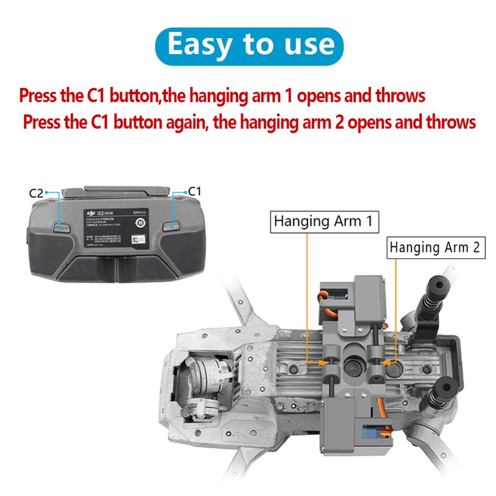 System podwójnego zwalniania i upuszczania dla DJI Mavic 2 Pro/Zoom Drone, zestaw z kroplomierzem, hak wędkarski, zwalnianie przynęty, dostawa ładunku, miotacz pierścieni, akcesoria do