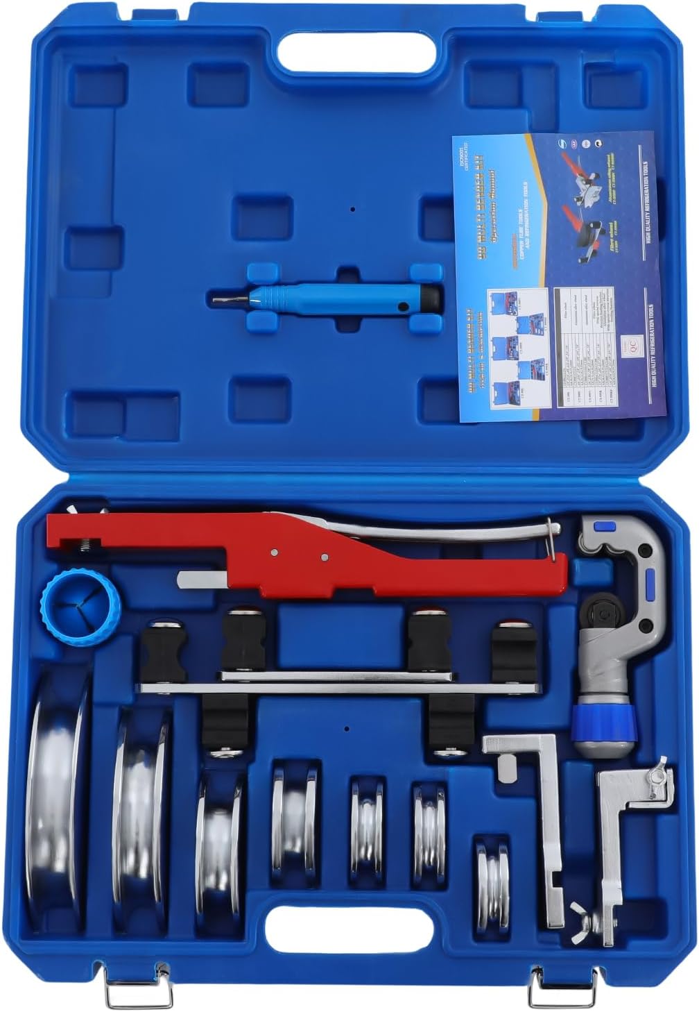 WANLECY Tube Bender Kit 7 in 1 Copper Tube Bender for 1/4 to 7/8 Inch Pipe, Aluminum Pipe Bending Tool with Carrying Case for HVAC, Refrigeration, Plumbing