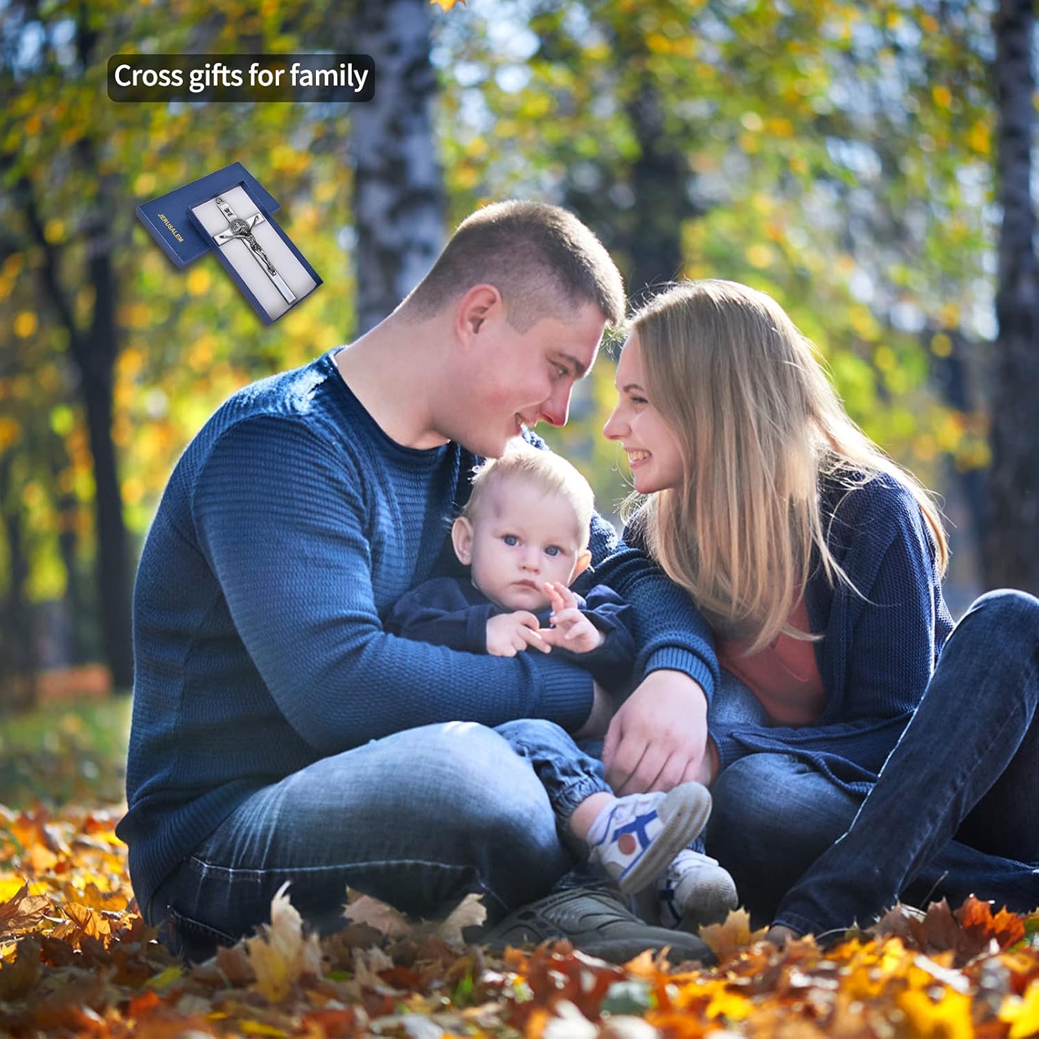 VINETEN White Enamel Crucifix Wall Cross–Saint Benedict Metal Wall Art–Cross Give Blessing and The Spiritual Sacred–Crucifix Gift for Grandma, Boys Baptism Gift, 7.7x4x1 - Image 7