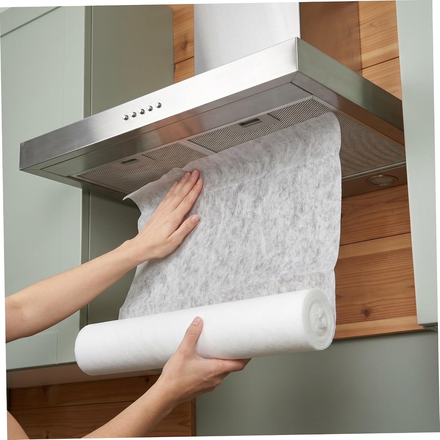 2 Rolls Range Hood Oil Filter Paper Non Woven Grease Sheet