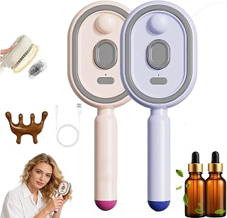 Electric Spray Air Cushion Message Comb, Rechargeable 3-in-1 Misting Hair Brush with Water Spray, Anti-Static & Detangling Electric Steam Brush for Women Girls Home Spa (2PCS-B23)