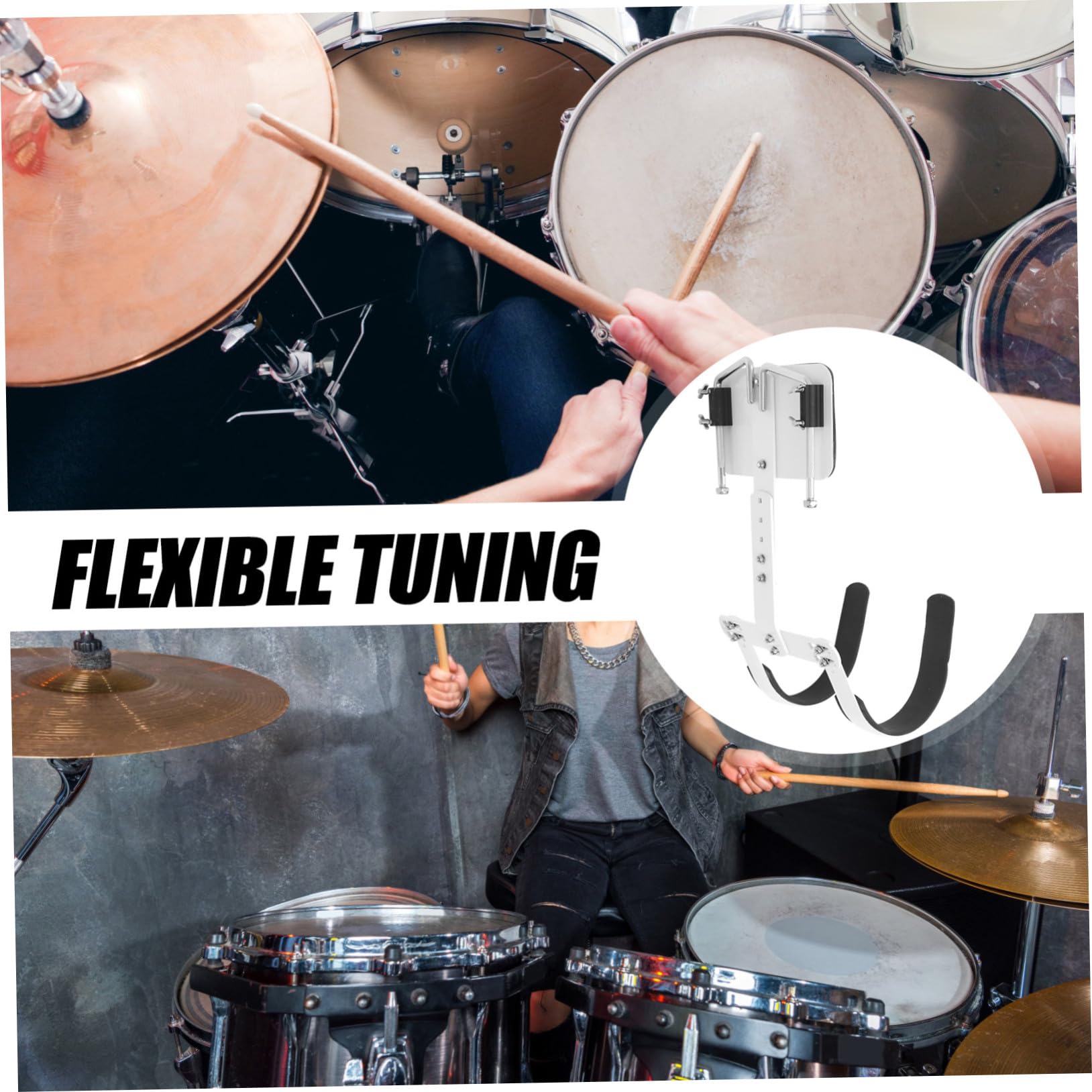 Marschtrommel für Erwachsene mit Verstellbarem Aluminiumlegierungs Stützzubehör Weißer Snare Drum Träger für Einfachen Transport und Praktischen Einsatz