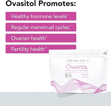 Theralogix Ovasitol Inositol Powder Packets - 90-Day Supply - Myo-Inositol & D-Chiro Inositol for Hormone Balance & Ovarian Function Support* - NSF Certified - 180 Packets