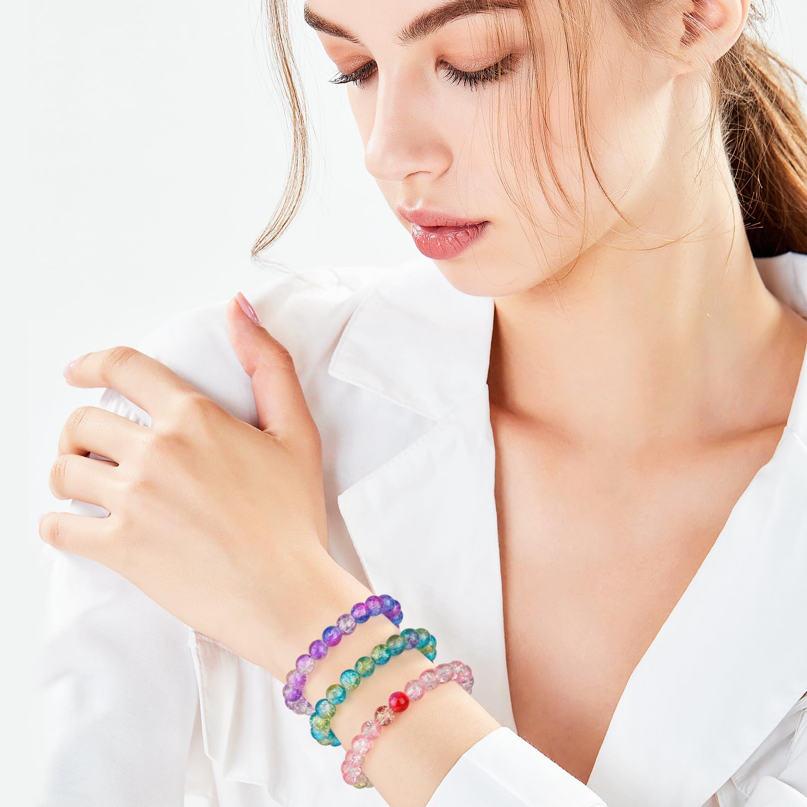 200 stuks edelstenen kralen, 8 mm natuurstenen kralen voor armbanden