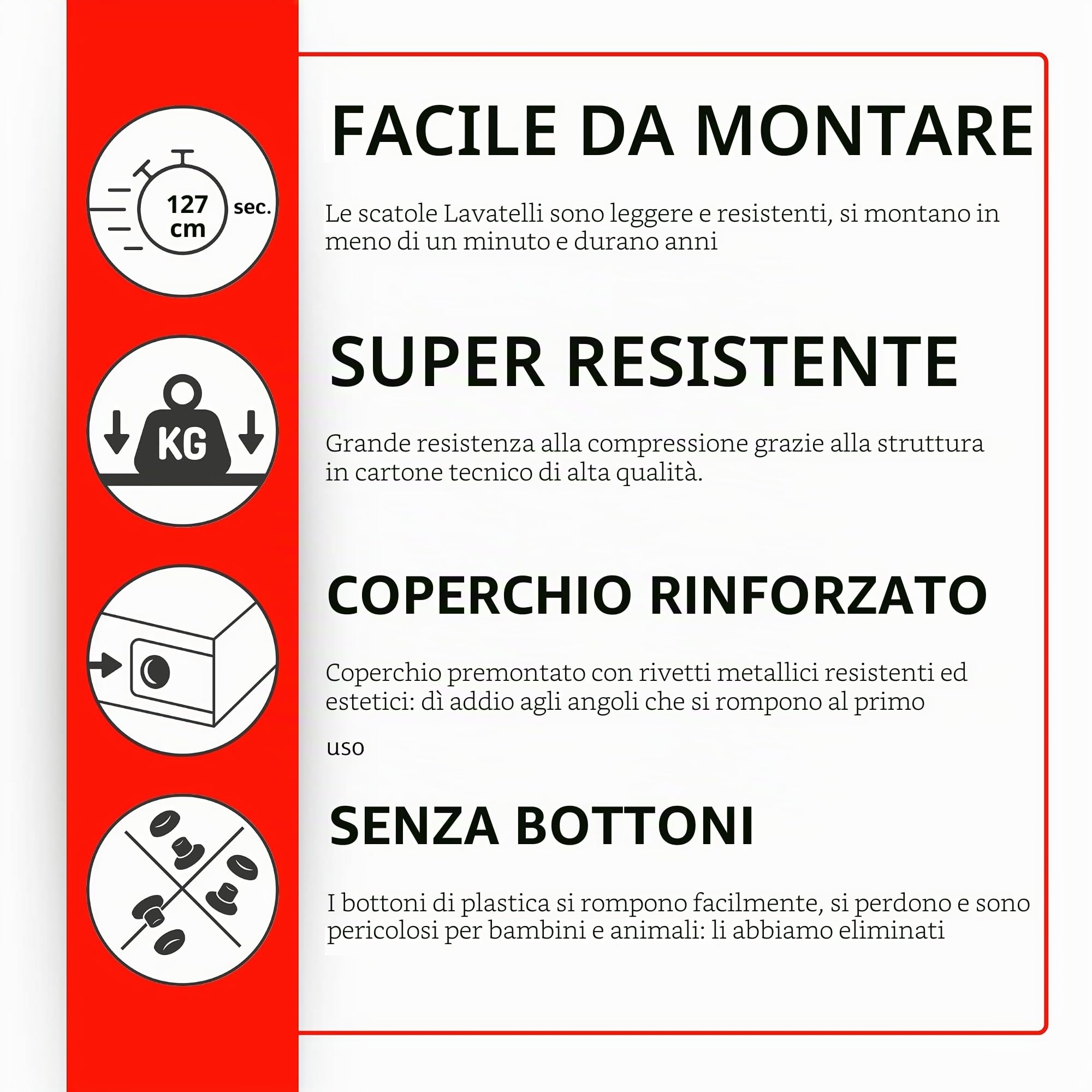 Lavatelli Set 6 Scatole Armadio Portaoggetti con Coperchio – Organizer Cambio Stagione in Cartone 39x50x24 cm – Made in Italy, Resistenti, Facili da Montare, con Maniglie, ROSE