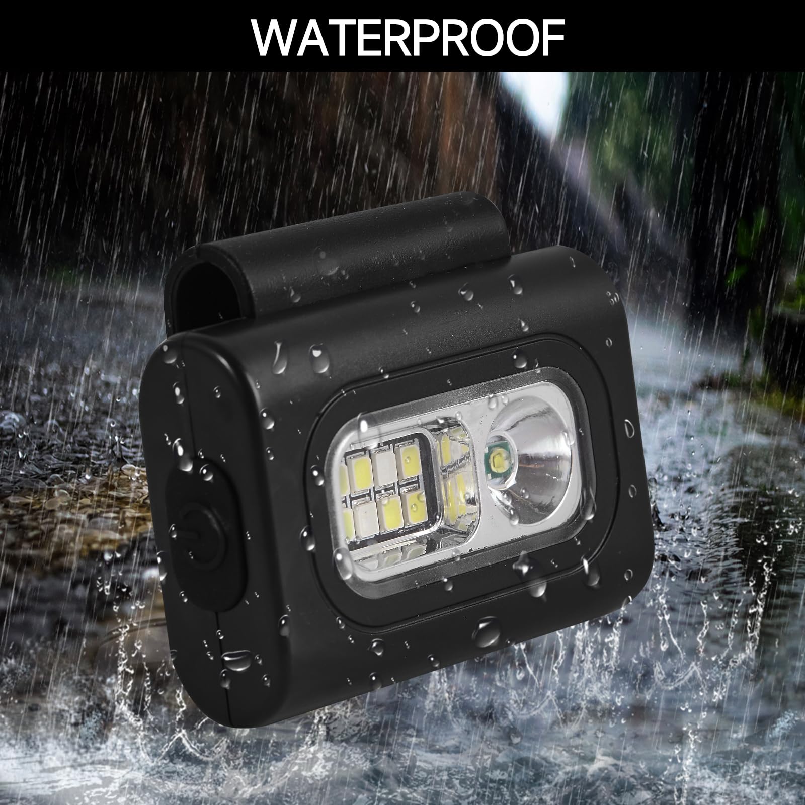 Clip on Running Lights,Rechargeable Night Light with Strong Magnet Reflective, LED Running Lights 6 Lighting Modes with Red Strobe for Runners Joggers Walking Camping Outdoor Adventure, 1Pack-Black