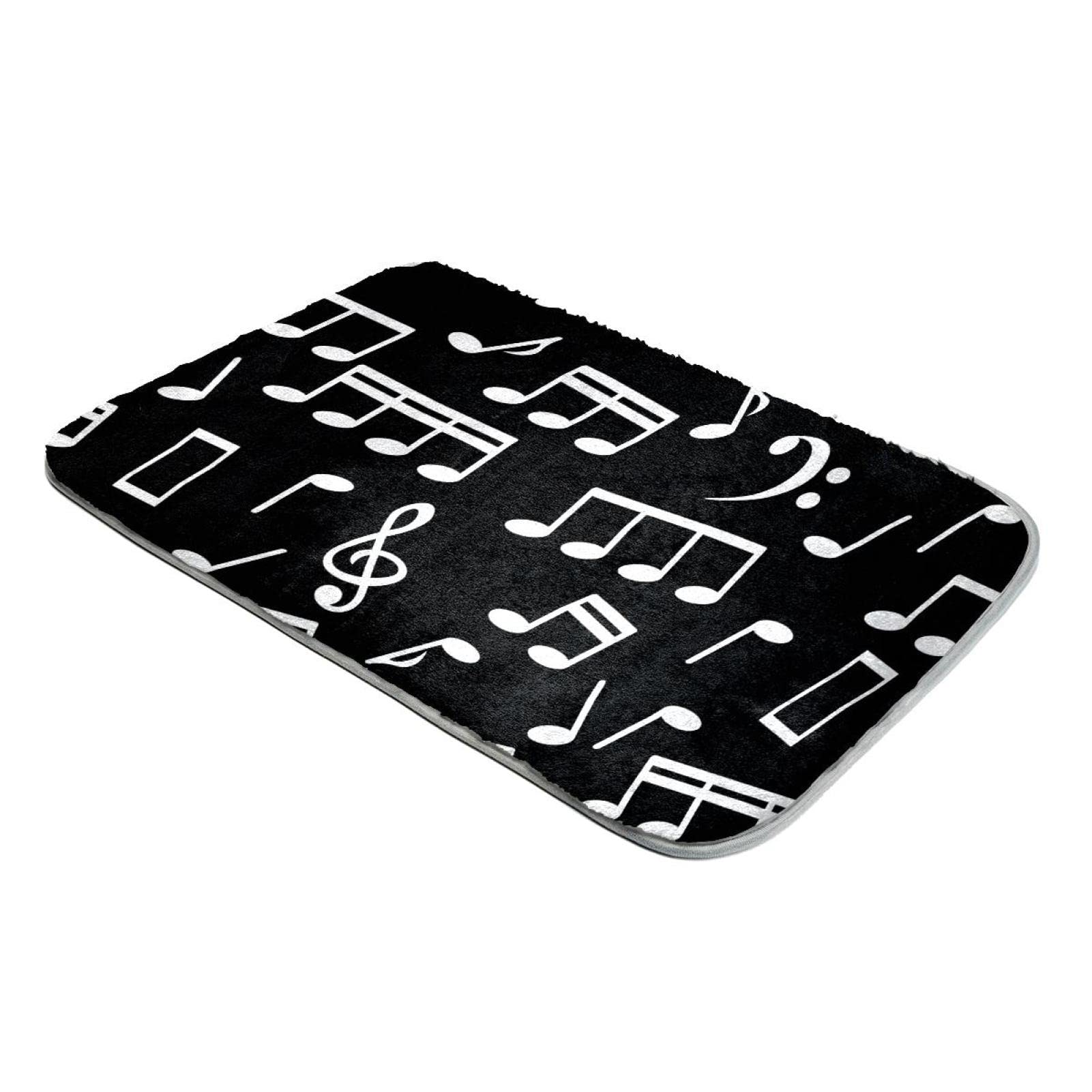 Tapis notes de musique blanc et noir : ambiance cosy au salon