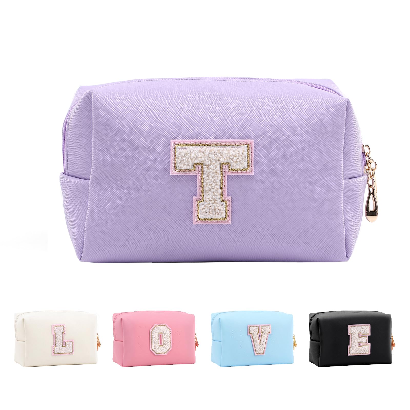 Bolsa de Maquillaje, Bolsa de Cosméticos Impermeable de Viaje, PU Cuero, Neceser de Baño, Bolsa De Aseo Y Almacenamiento para Mujer,Cosas Preppy para niñas Adolescentes (Letra A-Z) — view 22