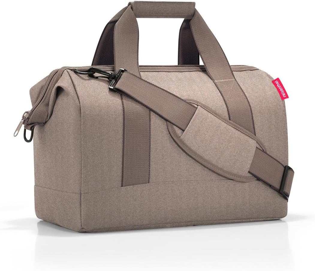 reisenthel allrounder M - Versatile Doctor's Bag for Travel, Work or Leisure - With Functional Stylish Design, Herringbone Mocha, One Size