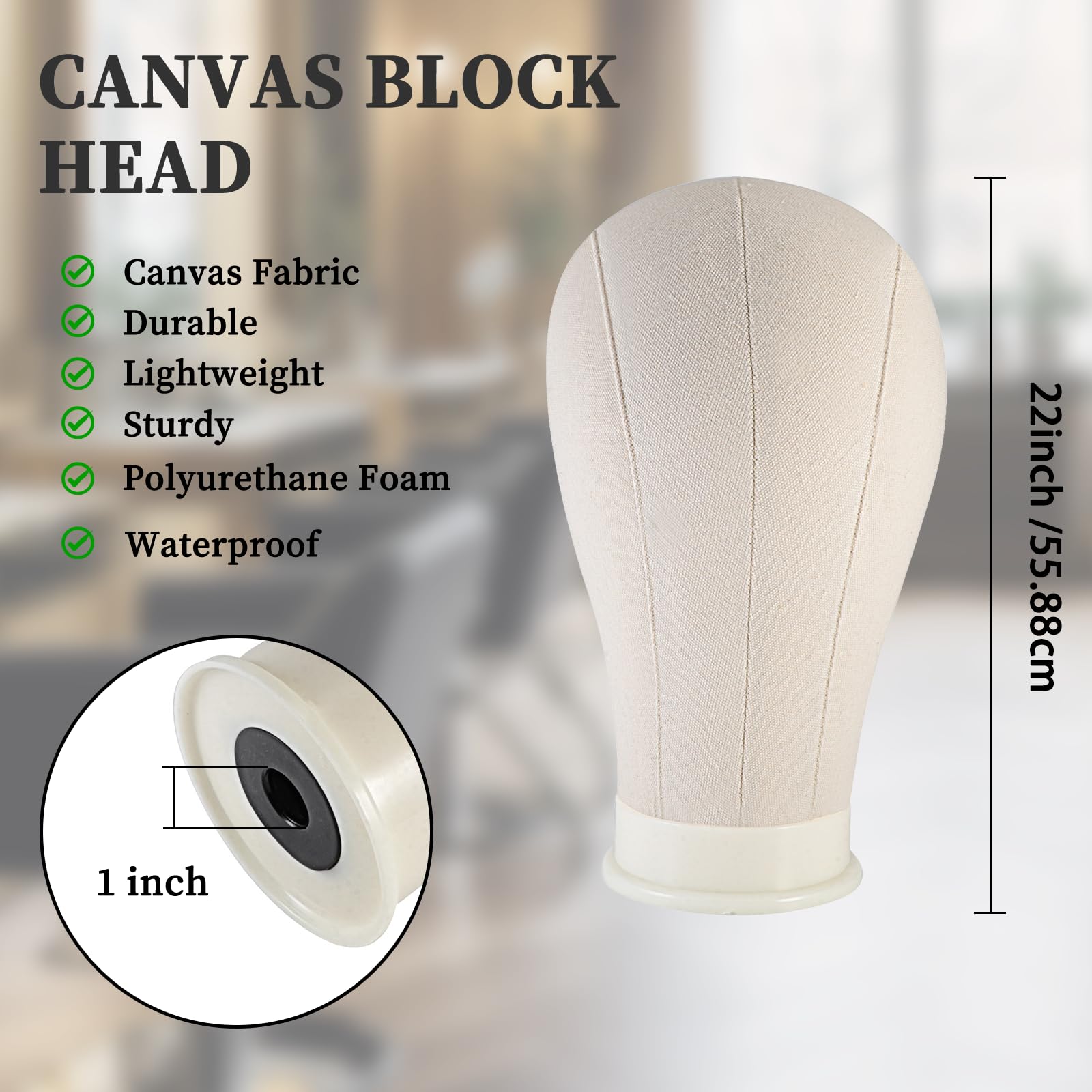 Anstar 22"(56cm) Testa per Parrucca Testa Manichino per Parrucche che Parrucchiere Capelli con Set di Perni a T