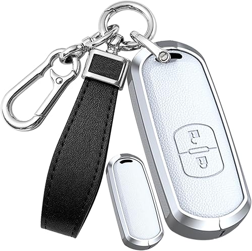 Miniatura 10 de HIBEYO Funda para llavero de coche para Mazda CX-5 CX5 Atenza CX-7 CX7 CX-9 CX9 MX5 2 botones accesorios de coche de metal y cuero funda protectora