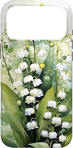 Vista 55 de Funda de fondo para iPhone 13 Pro Beautiful Lily of the Valley Watercolor