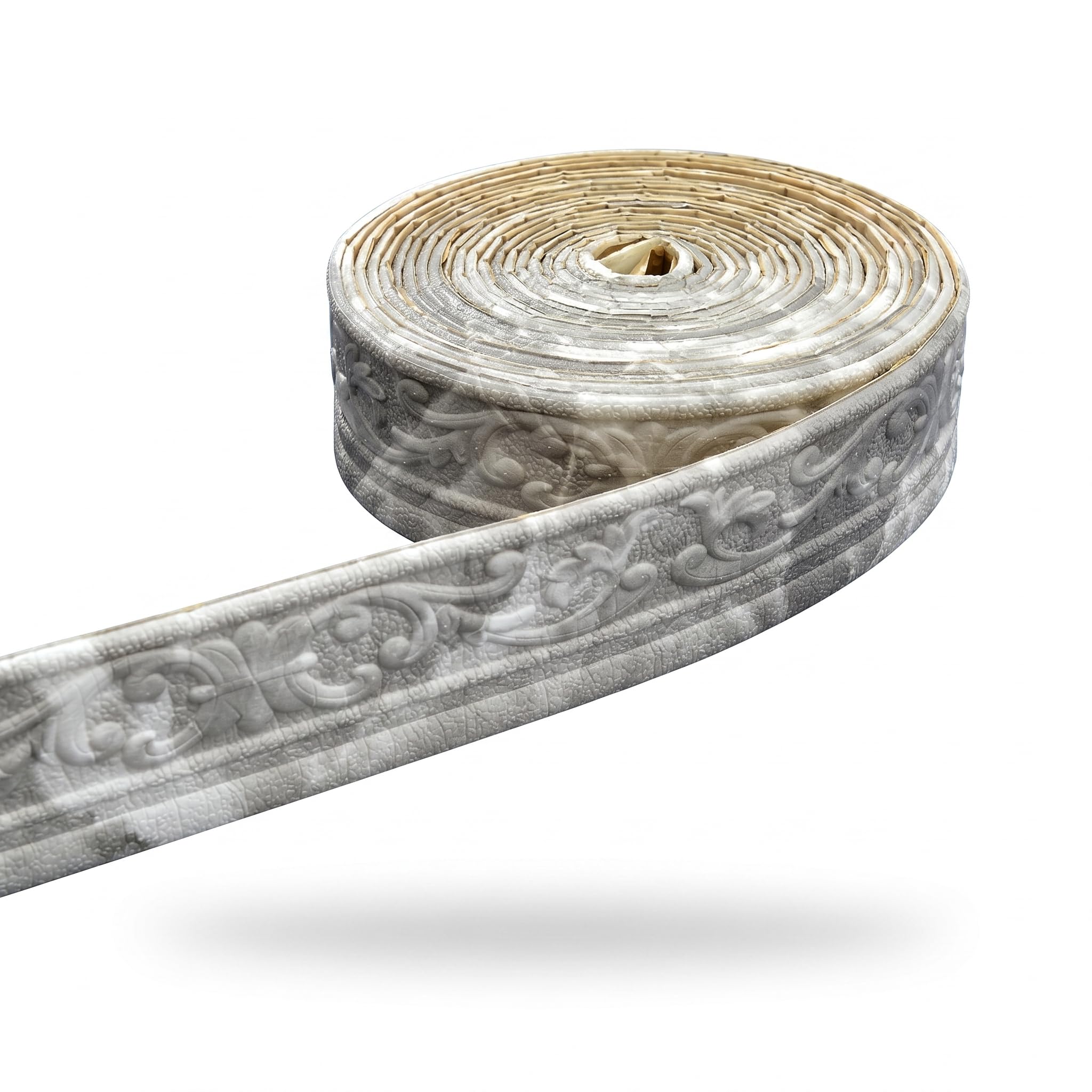 Guest Ruyunlai Off-White Gray Self Adhesive 3D Foam Wall Trim Peel And Stick Wallpaper Border For Ceiling Crown Molding And Wall Skirting Baseboards 7.8Cm X 500Cm