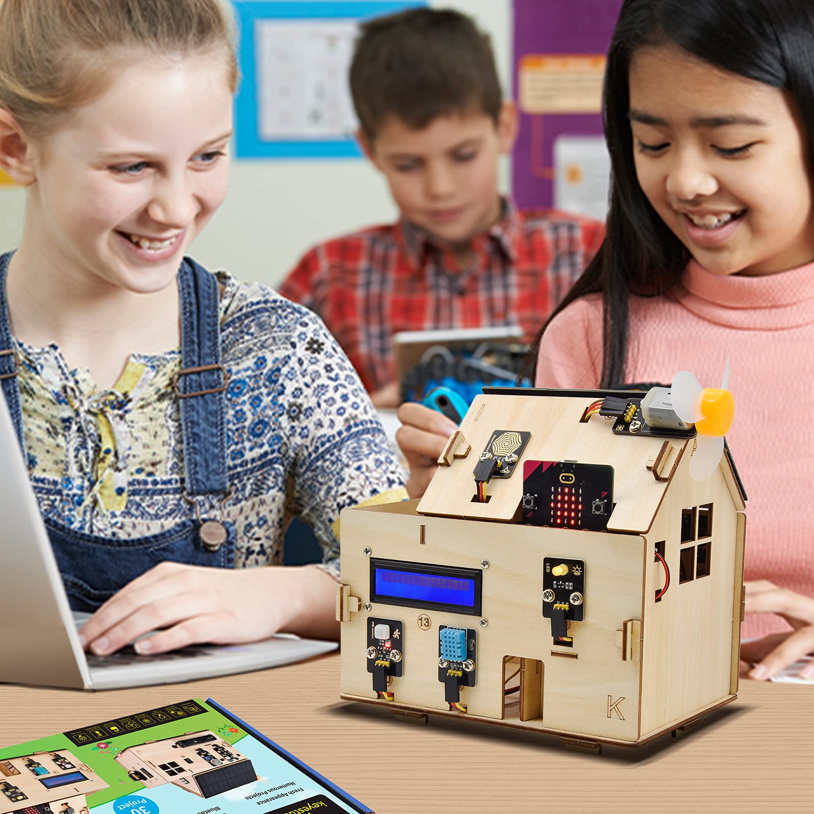 KEYESTUDIO BBC Micro:bit IoT Smart Home Starter Kit per Microbit V2 con 13 progetti PDF tutorial, codice e Python programmabili per BBC Micro Bit