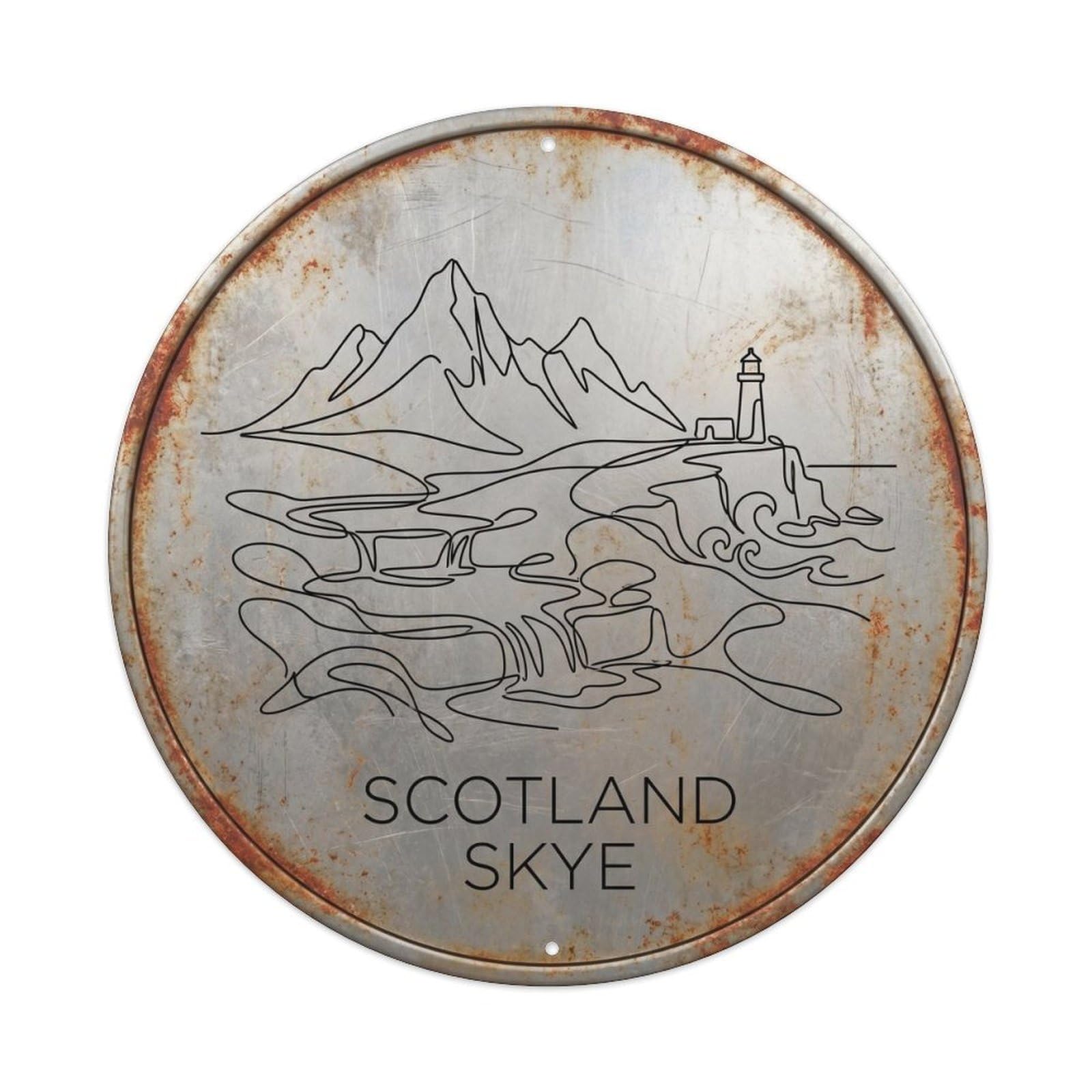 Skye Fairy Scottish Minimal Geometry Classic Scenery Metal Tin Sign