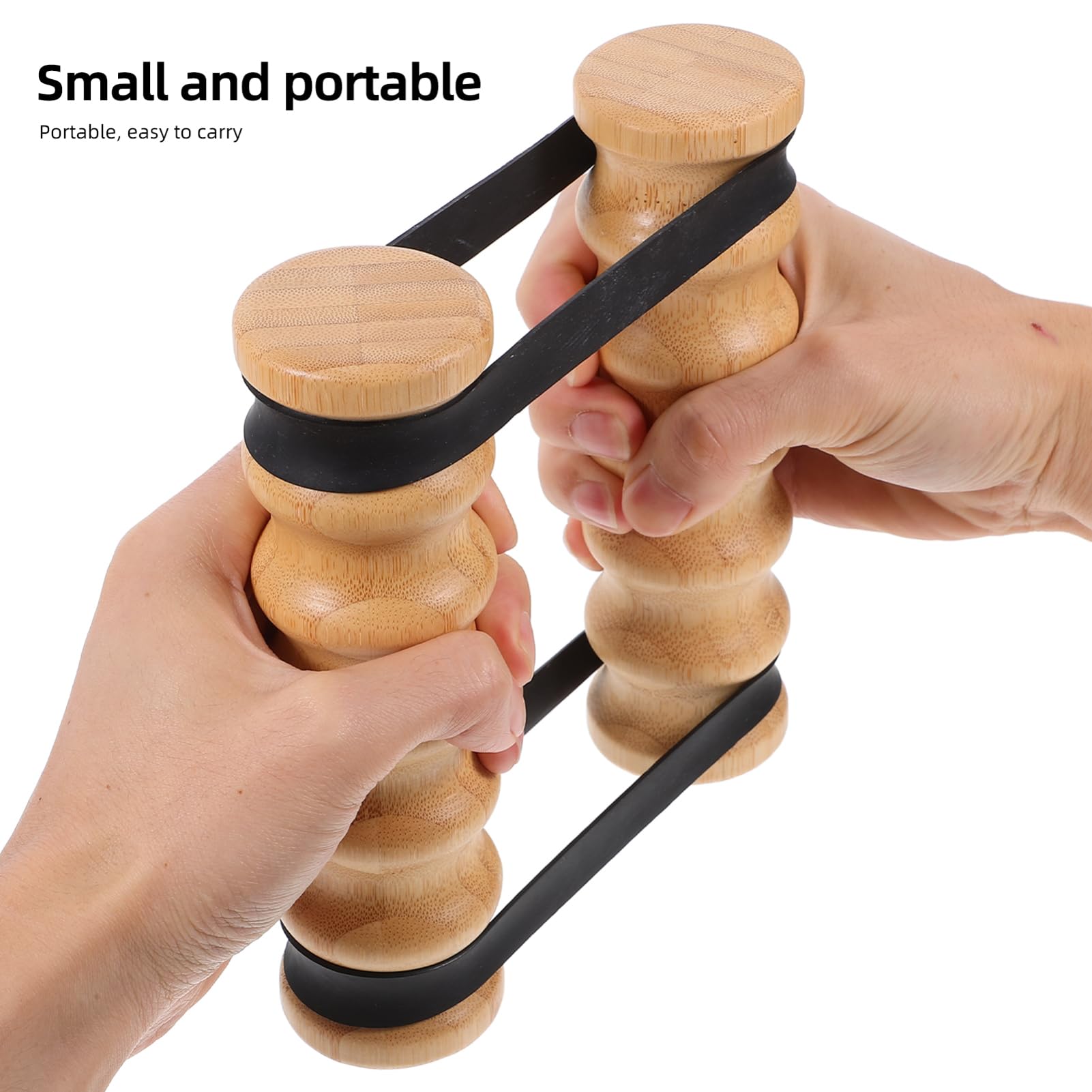 Fasce Elastiche con Manici in Legno, 2 Pezzi per Allenamento | 8 Fasce Incluse, Resistenza Regolabile, Design Portatile, Uso in Gym e Body Sculpting