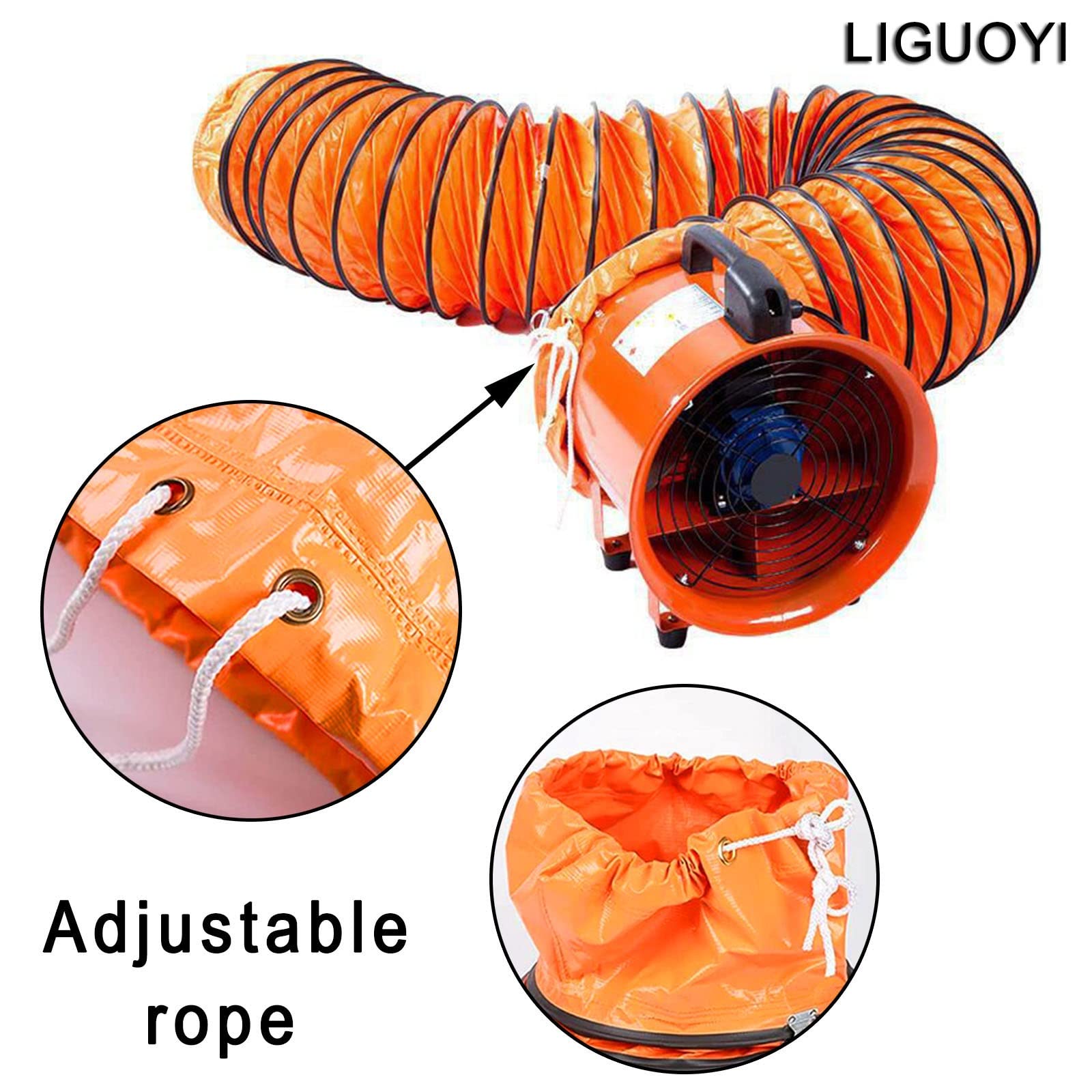 PVC Flexible Air Hose Duct 10" X 25ft - Flame Retardant Ventilation Hose For Fans, Blowers, HVAC With Rope & D-Ring - View #8