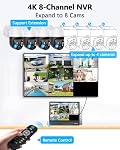 (2026 Mise à jour) 4K PoE PTZ Système de caméras de sécurité, 4 Extérieur PTZ Caméras, 8CH NVR avec 10.2" IPS Affichage, 130° Angle large, AI Détection humaine, PIR Motion, 2-Way Audio, IP66, L'application gratuite, 1TB HDD