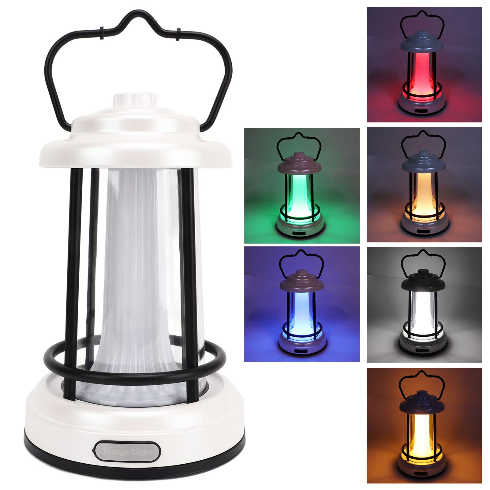 Lanterna da Campeggio a LED Luminosa Ricaricabile Retro Luce con Regolazione Continua per Campeggio All'aperto Ed Emergenza 6W 8000mAh