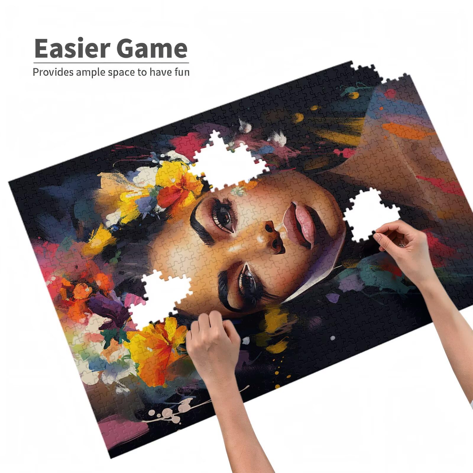 5000 sztuk puzzli dla dorosłych, kreatywne niemożliwe puzzle dla dorosłych początkujących, duża drewniana układanka z plakatem i pudełkiem do przechowywania, prezenty dla kobiet, motyw: kobieta i