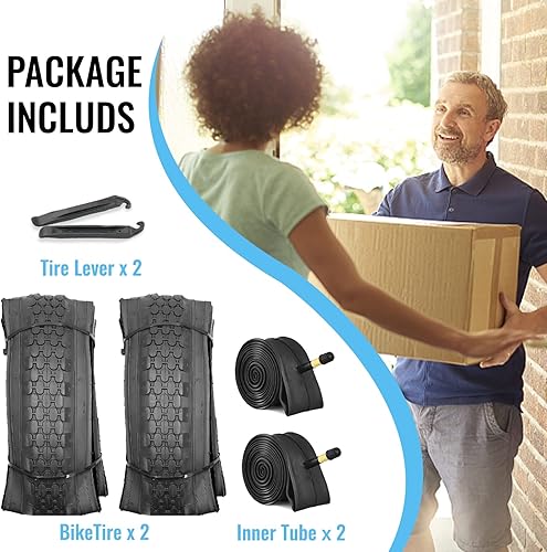 Miniatura 2 de MOHEGIA Beach Cruiser - Kit de repuesto de neumáticos para bicicleta neumáticos plegables de bicicleta de 24 x 2.12526 x 2.125 pulgadas, tubos