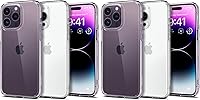 Vista 72 de Spigen Funda para iPhone 14 Pro Max, ultra híbrida, sin anillo magnético, antiamarilleo, transparente