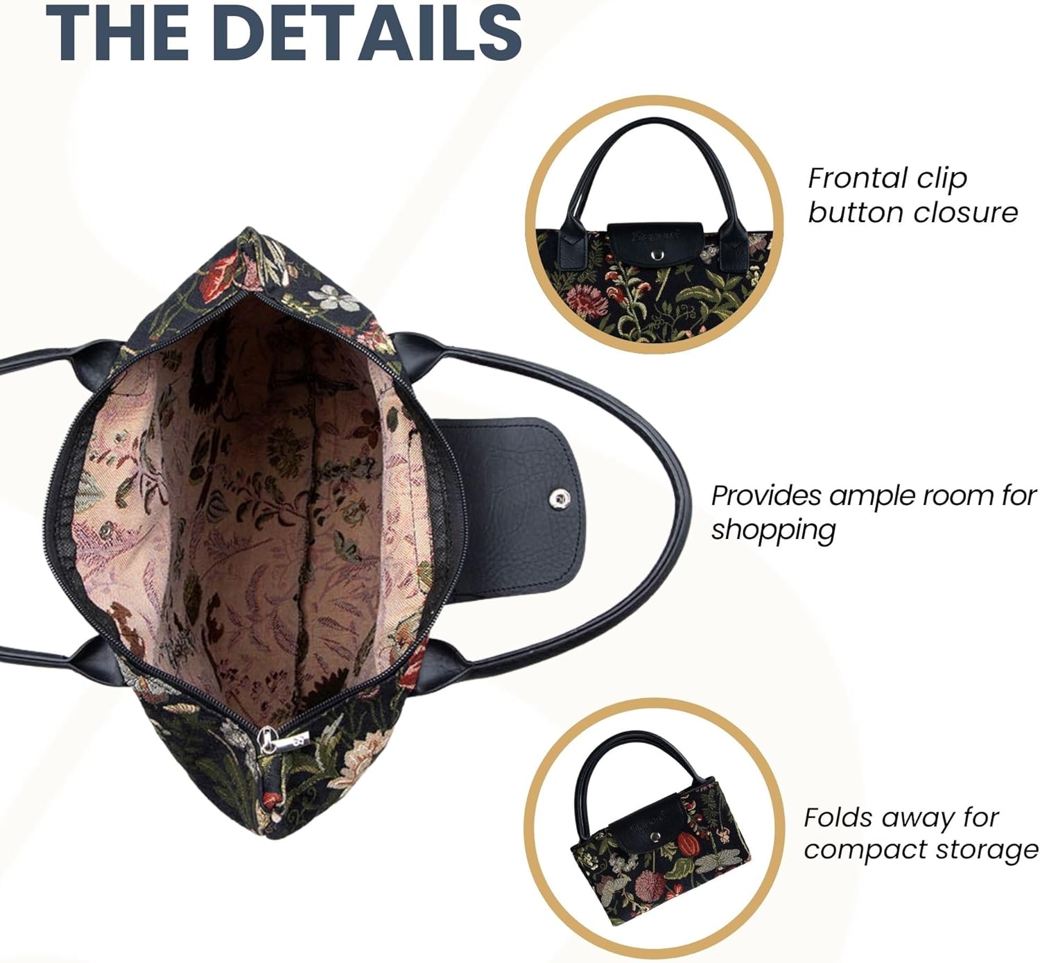 Signare Tapestry Foldable Tote Bag Reusable Shopping Bag Grocery Bag