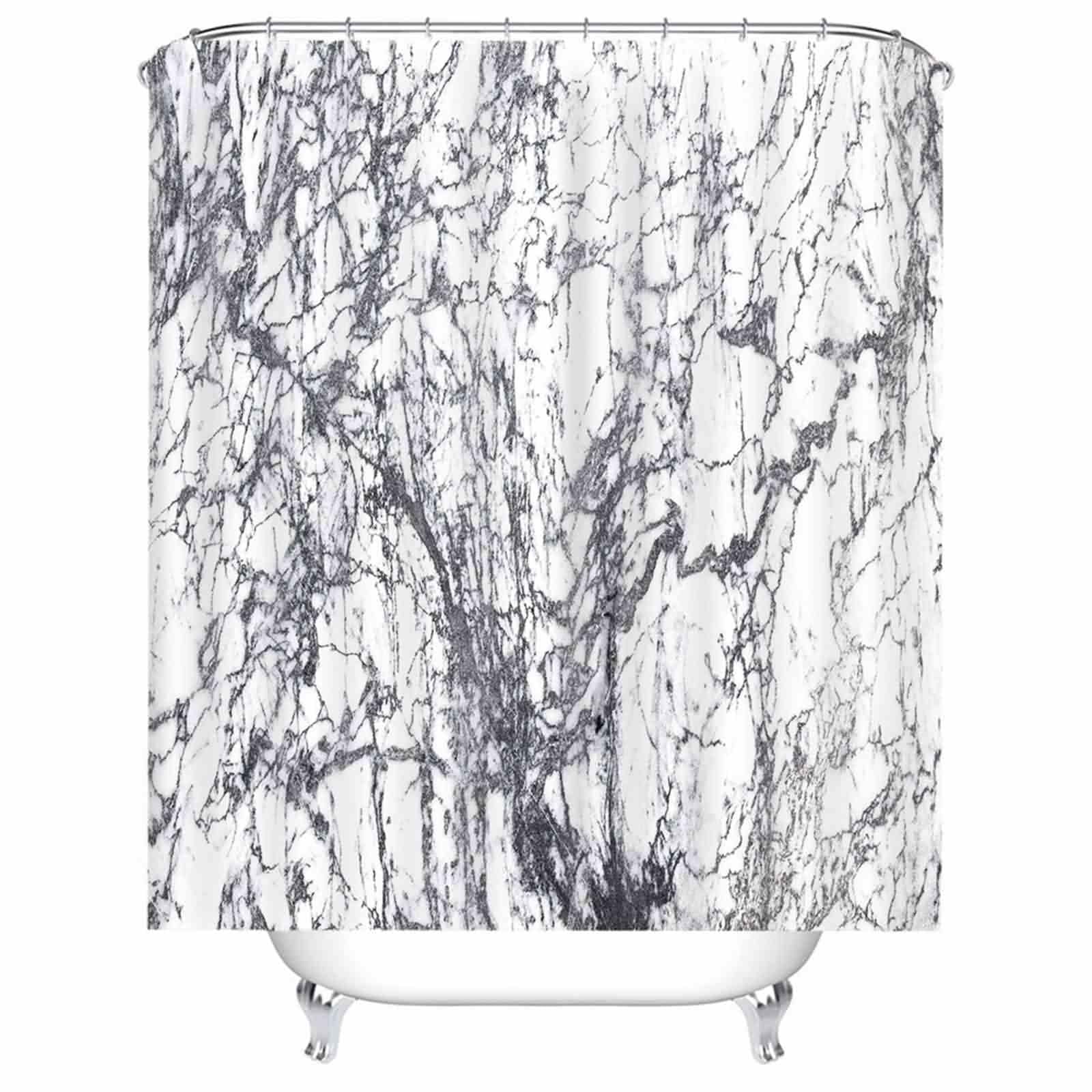 Rideaux douches stores blanc gris style marbre haut de gamme 180x180