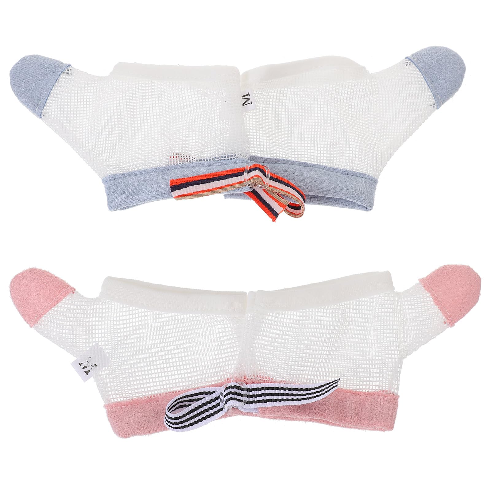 2 Paar Babyhandschuhe, Weiß, gegen Daumenlutschen, Nylon